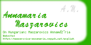 annamaria maszarovics business card